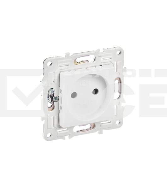 Розетка SKANDY 10А без заземл. без защ. шторок SK-R02W арктич. бел. IEK SK-R10-10-K01