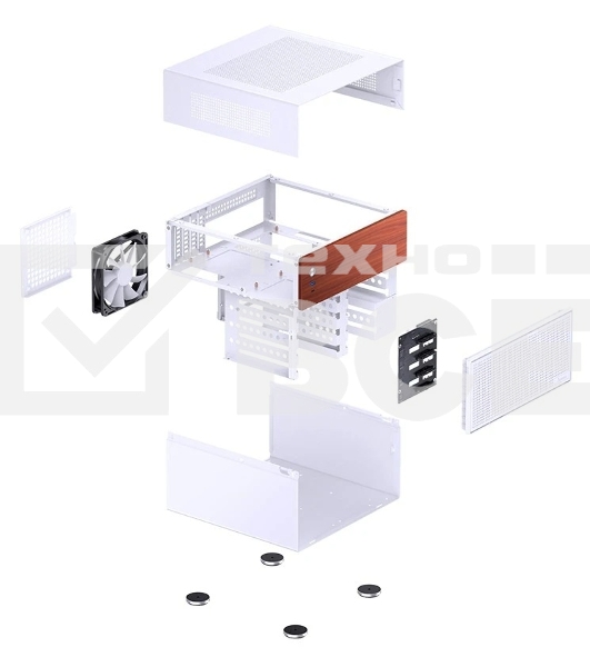 Корпус без блока питания JONSBO N4, Mini-Tower, 1x120mm, 1xUSB-A 3.0 + 1xUSB-C 3.2, SFX PSU Support, mATX, mITX White