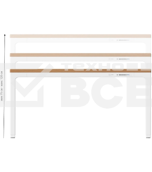 Стол для компьютера Cactus CS-ET-WWD столешница МДФ, белый дуб молочный каркас белый