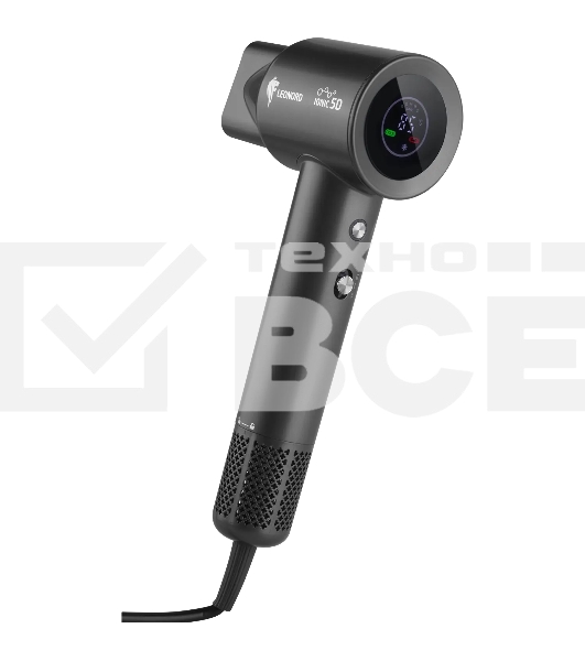 Фен LEONORD LE-1214 черный, 1800 Вт, ионизация