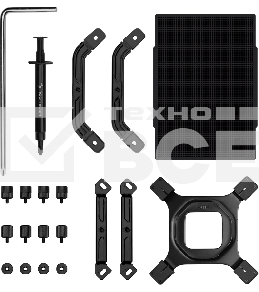 Кулер для процессора DEEPCOOL AK500 G2 LGA1851/1700/1200/115X/AM5/AM4 (9шт/кор, TDP 240W, PWM, Fan 120мм, 5 тепл. трубок, Copper Base, Wood-grain top cover, черный) RET (R-AK500G2-BKNNMN-GJD)