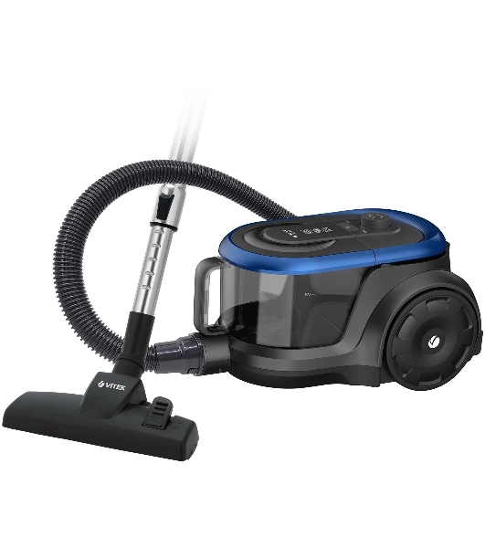Пылесос Vitek VT-1842 черный/синий, 400/1400 Вт, уборка сухая, пылесборник контейнер 2.5 л