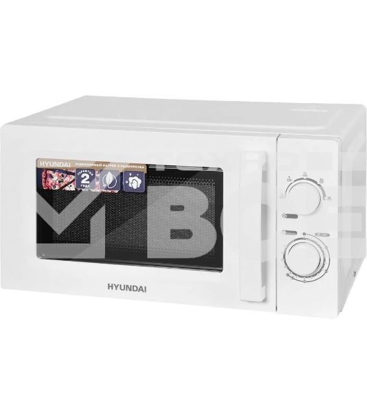 Микроволновая печь Hyundai HYM-M2005 белый, 20 л, 700 Вт, переключатели - поворотный механизм