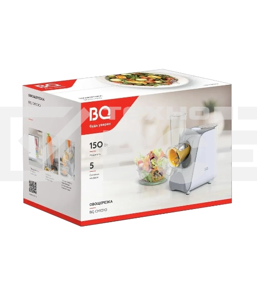 Овощерезка BQ CH1010, 150 Вт, 5 сменных насадок, белый/серый