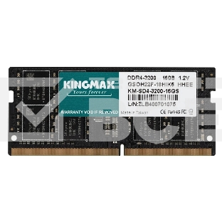 Оперативная память Kingmax KM-SD4-3200-16GS, DDR4, 16GB (1x16 GB), 3200 MHz, CL22, SO-DIMM