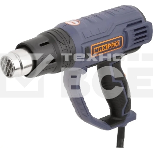 Фен технический MAX-PRO MPHG2001 2000 Вт, 60/350/600°C, 500 л/мин, 0,76 кг, резиновый кабель, резиновые вставки, кор.