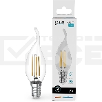 Лампа филам. Gauss Filament 12Вт цок.:E14 свеча св.свеч.бел.нейт. (упак.:10шт) (42122), фото 1