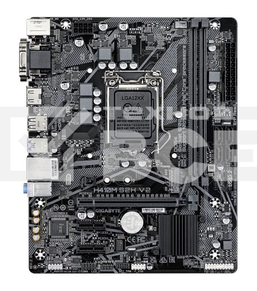 Материнская плата Gigabyte H410M S2H V2 2.1, LGA 1200, Intel H470, 2xDDR4, 4xSATA, 1xM.2, 1xPCIe 3.0 x16, 2xPCIe x1, 1xHDMI, 1xDVI-D, 1xVGA, 1x 1Gb LAN, 2xUSB-A 3.2 Gen 1, 4xUSB-A 2.0, 3x3.5 мм, 7.1, mATX
