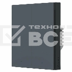 Выключатель двухклавишный без нейтрали Aqara Smart Wall Switch H1 EU (WS-EUK02 graphite) , фото2