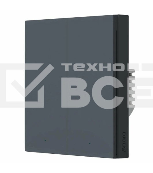 Выключатель двухклавишный без нейтрали Aqara Smart Wall Switch H1 EU (WS-EUK02 graphite) 