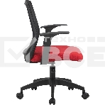 Кресло компьютерное Cactus CS-MC222-BKRD черный, сиденье темно-красный, сетка/ткань, низк.спин. крестов. пластик, пластик черный, фото3