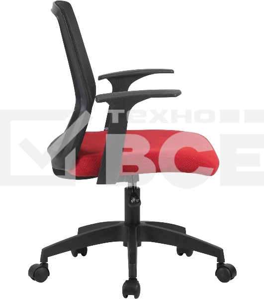 Кресло компьютерное Cactus CS-MC222-BKRD черный, сиденье темно-красный, сетка/ткань, низк.спин. крестов. пластик, пластик черный