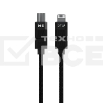 Дата-кабель MORE CHOICE (4620202555021) K87ia USB 3.0A PD 27W для Lightning ng 8-pin Type-C - 1м, черный, фото 1