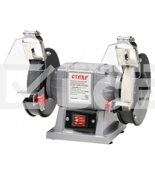 Станок заточной Ставр СЗЭ-125/150 М (4шт) электрический 150Вт, 2950 об/мин, круг 125x16мм, посадка 12,7/32мм, заточной и доводочный круги