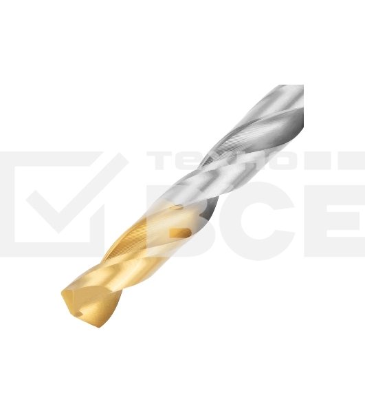 Набор сверл по металлу Denzel 2-8мм, Р6М5-TiN, Golden Tip, 6 шт 723000