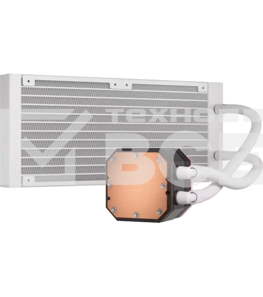 Система жидкостного охлаждения Corsair iCUE H100i ELITE CAPELLIX XT (240мм, белый, RGb/Fans: 2x120мм, 65.57CFM, 34.1dBA, 2400RPM/S: 1851, 1700, 1200, 115x, 2011, 2066, AM5, AM4)