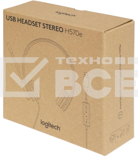 Гарнитура проводная Logitech Headset H570E USB 981-000575 Stereo OEM