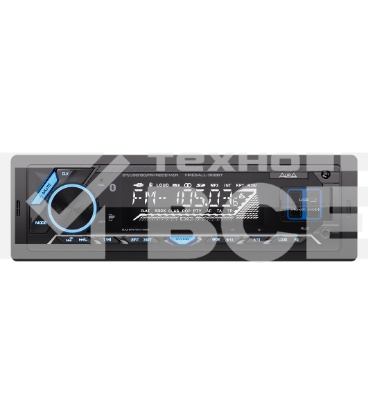 Автомагнитола AURA FIREBALL-302BT, 1 DIN, Bluetooth, USB Type-A, AUX