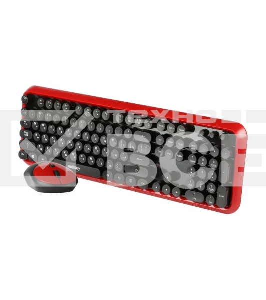 Комплект клавиатура+мышь Smartbuy 620382AG-RK беспроводной, USB, 1600 DPI, чёрно-красный