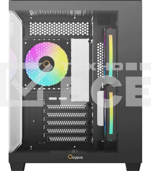 Корпус Ocypus Gamma C54 BK ARGB, Mini-Tower, чёрный, 3 x 120 мм