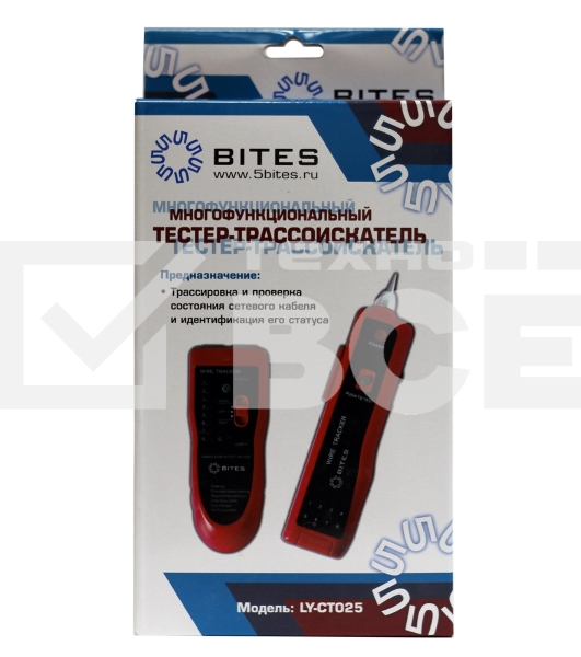 Тестер-трассоискатель кабеля 5bites LY-CT025 для RJ45/11/12, генератор тонального сигнала