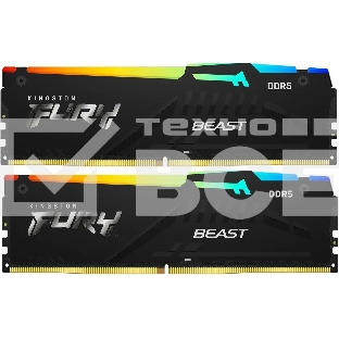 Оперативная память Kingston Fury Beast, DDR5, 16GB (2x8GB), 5600MHz, CL40, с радиаторами, RGB, черный