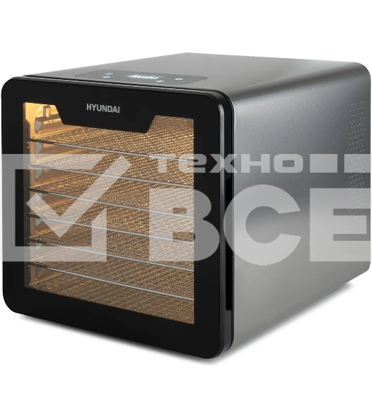 Сушка для фруктов и овощей Hyundai HYFD-8802 14под. 600Вт серебристый