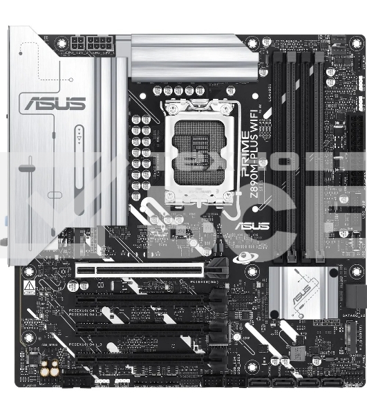 Материнская плата ASUS PRIME Z890M-PLUS WIFI, LGA 1851, Intel Z890, 4xDDR5, 6xSATA, 3xM.2, 1xPCIe 5.0 x16, 1xPCIe 4.0 x4, 2xPCIe 4.0 x1, 1xHDMI, 1xDP, 1x2.5Gb LAN, 2xUSB-A 2.0, 4xUSB-A 3.2 Gen 1, 1xUSB-A 3.2 Gen 2, 1xUSB-C 3.2 Gen 2x2, 3x3.5 мм, 7.1, mATX