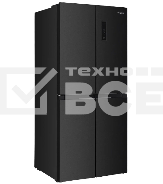 Холодильник Hotpoint HFL4 522I XBR чёрный трехкамерный 266/160 л морозилка снизу, No Frost, Side by Side