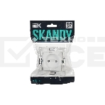 Розетка SKANDY 10А без заземл. без защ. шторок SK-R02W арктич. бел. IEK SK-R10-10-K01, фото2
