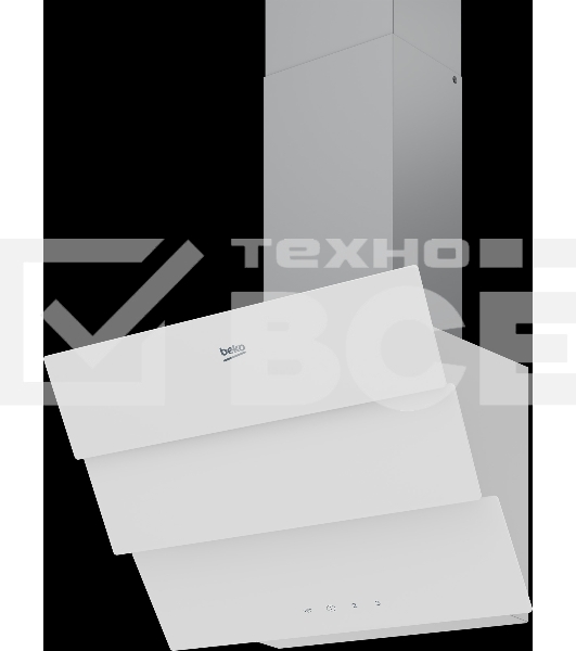 Вытяжка наклонная Beko BHCA69642WH серый, 60 см, 600 куб. м/ч, 69 дБ