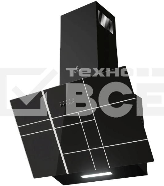 Вытяжка каминная LEX Moza 600 R1 черный, 60 см, 650 куб. м/ч, 46 дБ