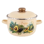 Кастрюля Appetite 1MC161P Avocado с крышкой, сферическая эмалированная 2 л, фото 1