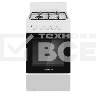 Плита газовая Maunfeld MGC50GEW08 белый, конфорок 4 шт, духовка 59 л, 50 см x 88 см x 65 см