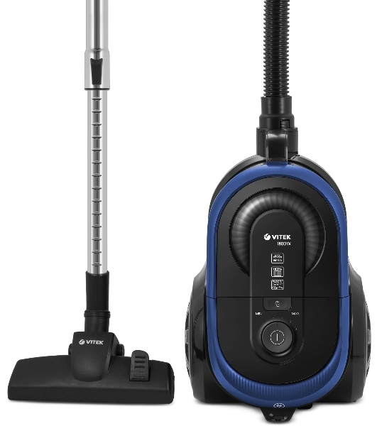 Пылесос Vitek VT-1842 черный/синий, 400/1400 Вт, уборка сухая, пылесборник контейнер 2.5 л