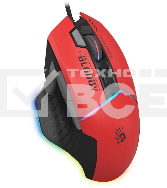 Мышь проводная A4Tech Bloody W95 Max Sports красный/черный оптическая (12000dpi) USB (10but)