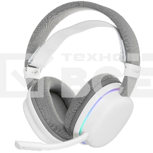 Гарнитура AULA G7 белый, беспроводная + проводная, до 65 ч, съёмный микрофон, подсветка