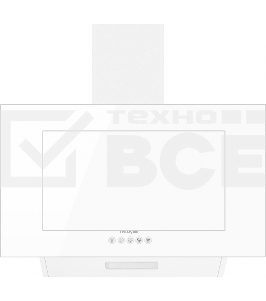 Вытяжка наклонная Weissgauff Zaurak 60 PB белый, 60 см, 900 куб. м/ч, 65 дБ