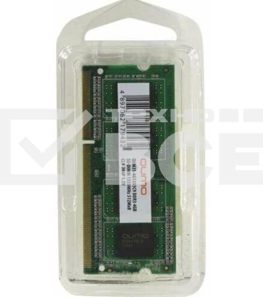 Оперативная память QUMO, DDR3, 4GB (1x4GB), 1333MHz, CL9, SO-DIMM
