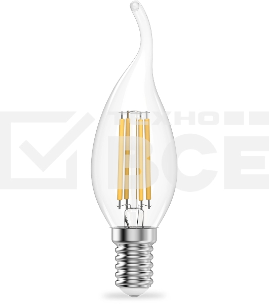 Лампа филам. Gauss Filament 12Вт цок.:E14 свеча св.свеч.бел.нейт. (упак.:10шт) (42122)