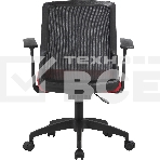 Кресло компьютерное Cactus CS-MC222-BKRD черный, сиденье темно-красный, сетка/ткань, низк.спин. крестов. пластик, пластик черный, фото4