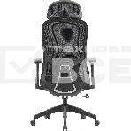 Кресло компьютерное Cactus CS-MC515-BK черный, сиденье черный, сетка/ткань, с подголов. крестов. пластик, пластик черный, фото8