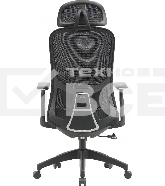 Кресло компьютерное Cactus CS-MC515-BK черный, сиденье черный, сетка/ткань, с подголов. крестов. пластик, пластик черный