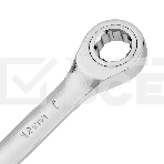 Ключ комбинированный трещоточный Denzel 14706 12 мм, CrV, матовый хром, фото4