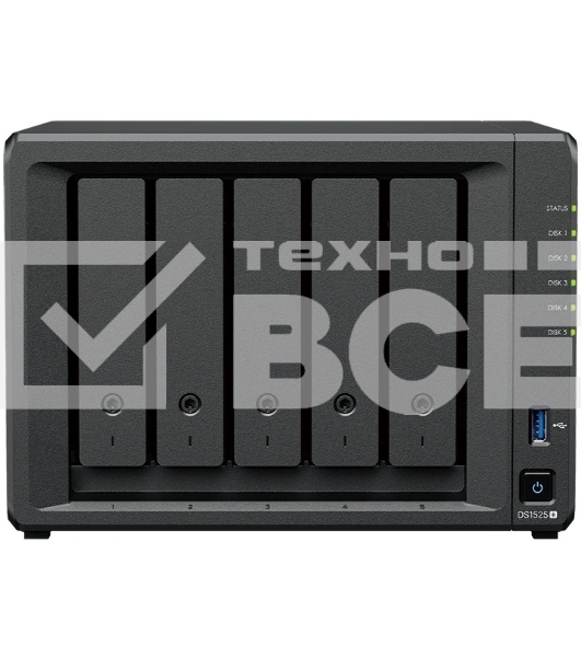 СХД настольное исполнение Synology 5BAY NO HDD USB3 DS1525+