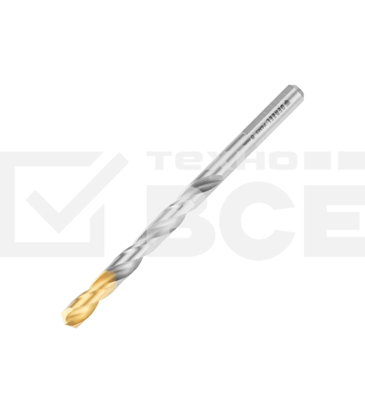 Набор сверл по металлу Denzel 2-8мм, Р6М5-TiN, Golden Tip, 6 шт 723000