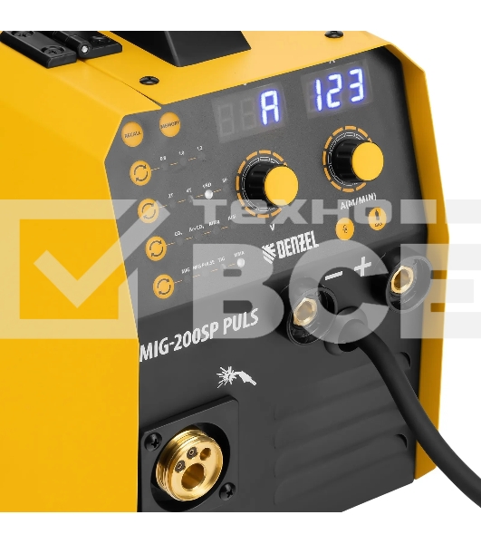 Аппарат инвертор. полуавтомат. cварки Denzel IMIG-200SP Pulse, 200 А, ПВ 60%, катушка 5 кг