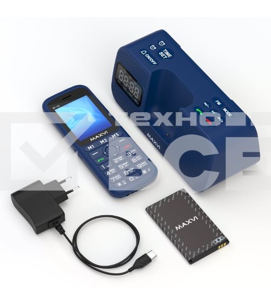 Телефон Maxvi RT-03 blue + док-станция