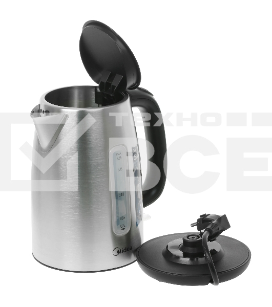 Чайник электрический Midea MK-8028 1.7л. 2200Вт серебристый (корпус: нержавеющая сталь)