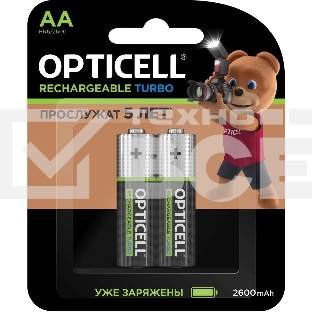Аккумулятор Opticell Turbo 6080001 AA NiMH 2600mAh (2шт) блистер